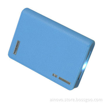 Wallet power bank for iPhone, iPad, mobile phone, dual USB, 8000mA battery capacity